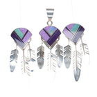 Ray Tracey Knifewing Navajo sterling silver, sugilite/opal pendant/earrings