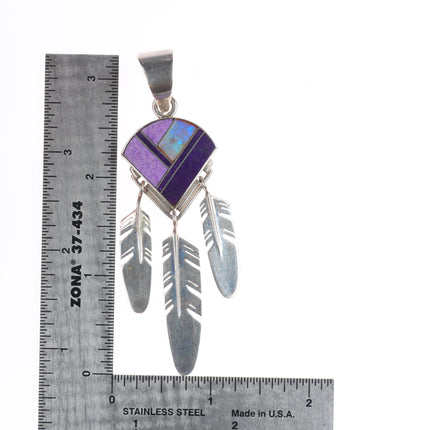 Ray Tracey Knifewing Navajo sterling silver, sugilite/opal pendant/earrings