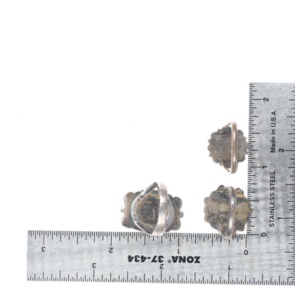 sz6- sz9 Vintage 1940's-50's Navajo/Zuni petit point sterling silver rings