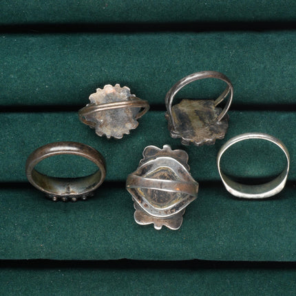 sz6- sz9 Vintage 1940's-50's Navajo/Zuni petit point sterling silver rings