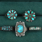 sz6- sz9 Vintage 1940's-50's Navajo/Zuni petit point sterling silver rings