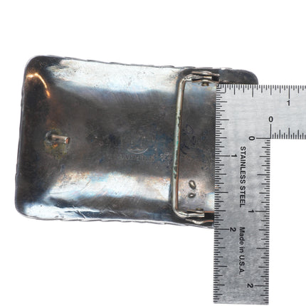 Vintage EB Navajo sterling silver turquoise cluster belt buckle