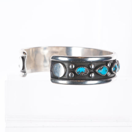 6.4" Frank Patania Sr Bisbee Turquoise Modernist sterling silver cuff bracelet