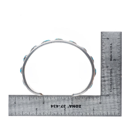 6.4" Frank Patania Sr Bisbee Turquoise Modernist sterling silver cuff bracelet
