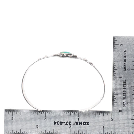 6.5" 1940's Fred Harvey - Navajo sterling silver arrows turquoise cuff bracelet