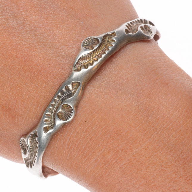 6.5" Marc Antia Apache sterling silver deep stamped cuff bracelet