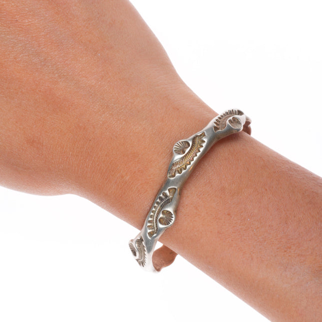 6.5" Marc Antia Apache sterling silver deep stamped cuff bracelet