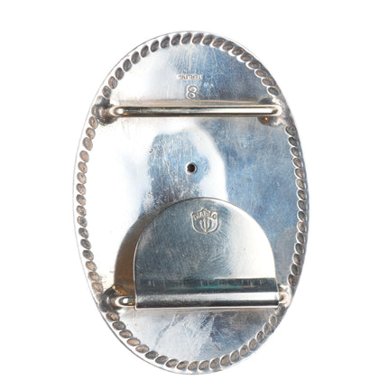 Vintage Diablo Sterling silver 3 horse heads western rodeo belt buckle