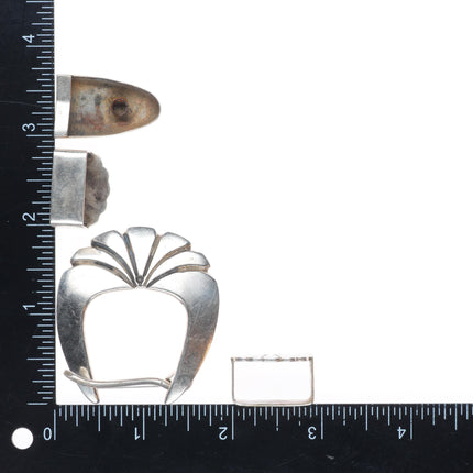 Vintage R.T. Navajo sterling silver 3/4" Ranger belt buckle set