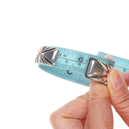 6.1" Vintage Navajo chiseled and filed ingot silver cuff bracelet sterling