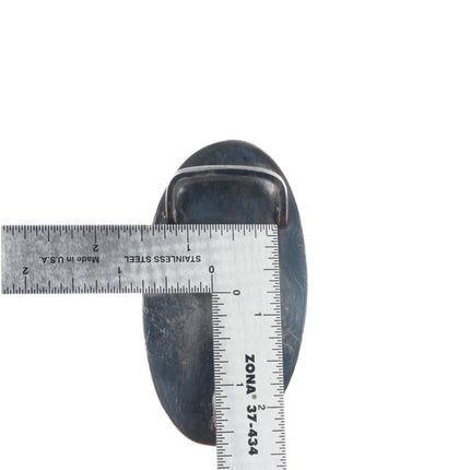 1977 Native American Modernist Sterling silver ironwood/lapis moon belt buckle