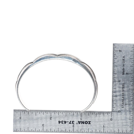 6.75" Orville Tsinnie Navajo sterling silver stamped domed cuff bracelet