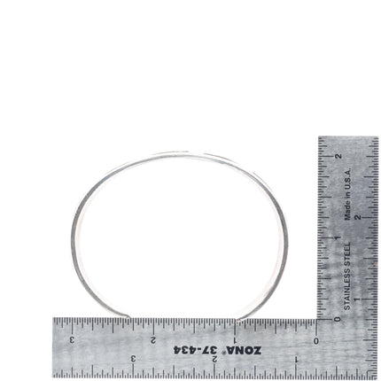 7" Vintage Navajo sterling silver maze pattern overlay cuff bracelet