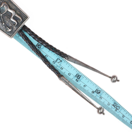 c1960 c-31 Hopi tufa cast sterling silver kokopelli bolo tie