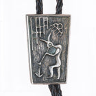 c1960 c-31 Hopi tufa cast sterling silver kokopelli bolo tie