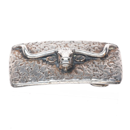 Retired James Avery Sterling silver Texas Longhorn belt buckle