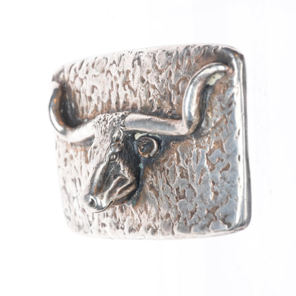 Retired James Avery Sterling silver Texas Longhorn belt buckle