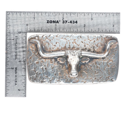 Retired James Avery Sterling silver Texas Longhorn belt buckle