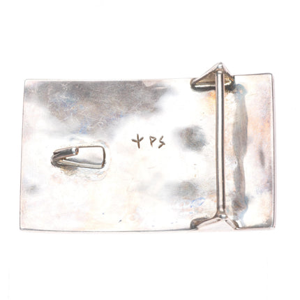 vintage Phillip Sekaquaptewa Hopi overlay/inlay sterling silver belt buckle