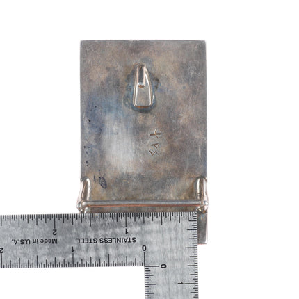 vintage Phillip Sekaquaptewa Hopi overlay/inlay sterling silver belt buckle