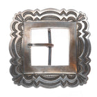 Patrick Ohlinger Southwestern sterling silver stamped belt buckle  Navajo style