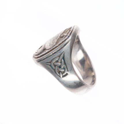 sz10.5 Georg Jensen sterling silver Celtic eagle ring 1982 for Franklin Mint