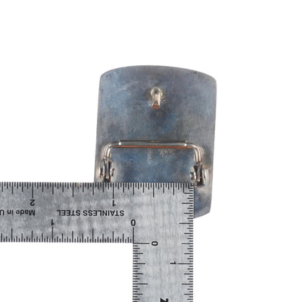 Gene Pooyouma Hopi overlay Kokopelli belt buckle sterling silver vintage