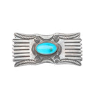 c1940's Nice Navajo stamped/chiseled sterling silver pin/brooch with turquoise