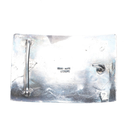 1940's Vintage Navajo sterling silver Knifewing belt buckle hand stamped