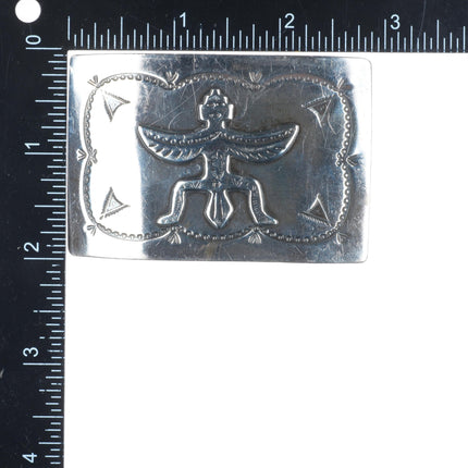 1940's Vintage Navajo sterling silver Knifewing belt buckle hand stamped