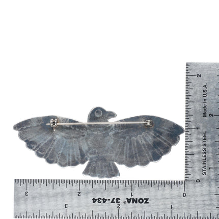 c1940's Big Navajo sterling silver Fred Harvey style thunderbird pin/brooch