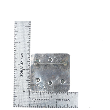 c1940's Big Navajo sterling silver Fred Harvey turquoise thunderbirds pin/brooch