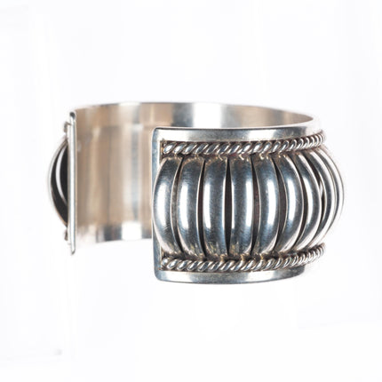 6.5" Thomas Charley Navajo sterling silver segmented melon cuff bracelet