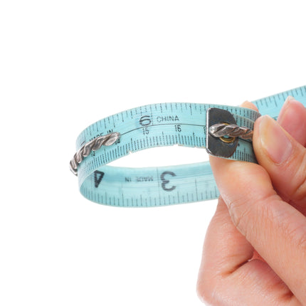 6.6" Vintage Zuni sterling silver needlepoint turquoise woven cuff bracelet