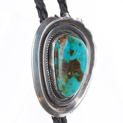 Vintage Sterling silver turquoise Navajo Jonathan Nez bolo tie