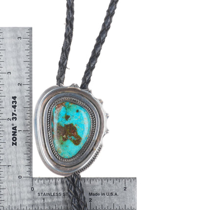 Vintage Sterling silver turquoise Navajo Jonathan Nez bolo tie