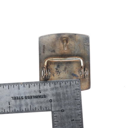 small vintage Hopi overlay bear paw sterling silver belt buckle