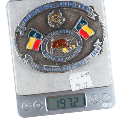 Heavy Sterling silver Texas State Rife Association belt buckle 1993