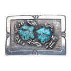 Alberto Contreras vintage southwestern sterling silver turquoise belt buckle