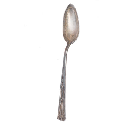 c1940's Vintage Navajo sterling silver hand stamped spoon set