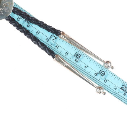 Albert Mccabe Navajo Vintage sterling silver tiger's eye bolo tie