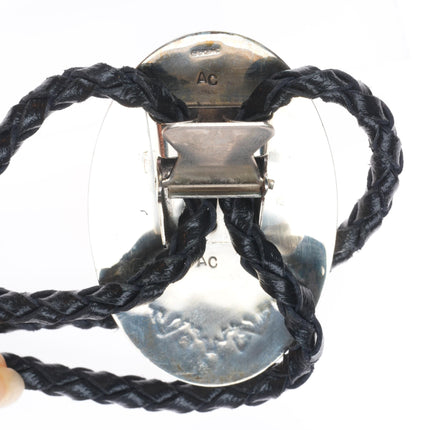 Albert Mccabe Navajo Vintage sterling silver tiger's eye bolo tie