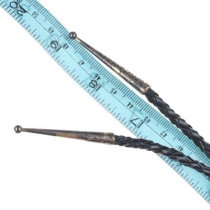 small Vintage Navajo shadowbox sterling silver turquoise bolo tie