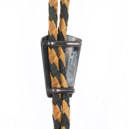 small 40's-50's Navajo vintage sterling silver bolo tie w/ nice turquoise