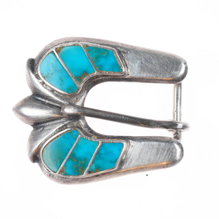 40's-50's Zuni Blue Gem Turquoise sterling silver 5/8" ranger belt buckle set
