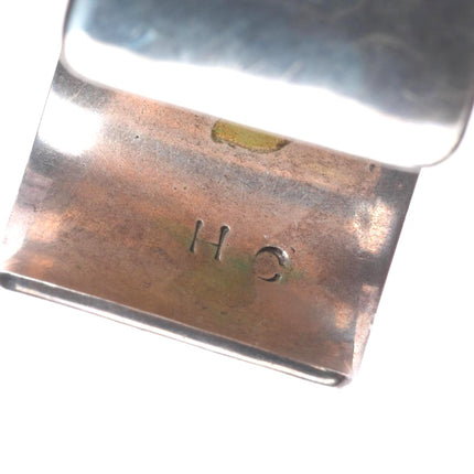 6.25" Vintage Tufa Cast sterling silver turquoise Native American cuff bracelet