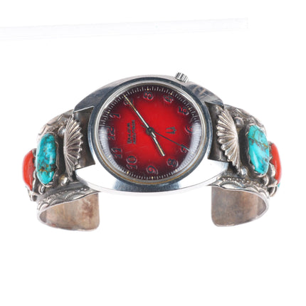 7.25" Mike Simplicio Zuni sterling silver Bulova Accutron watch cuff bracelet