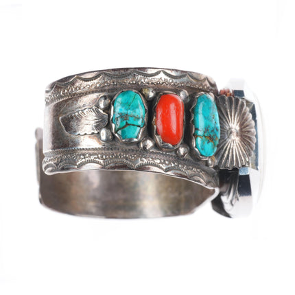 7.25" Mike Simplicio Zuni sterling silver Bulova Accutron watch cuff bracelet