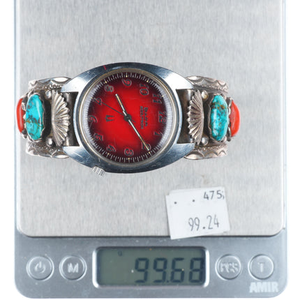 7.25" Mike Simplicio Zuni sterling silver Bulova Accutron watch cuff bracelet