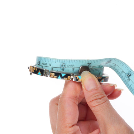 6.5" Supersmiths Navajo sterling silver multi-stone inlay link bracelet